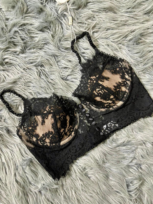 Bralette in pizzo black